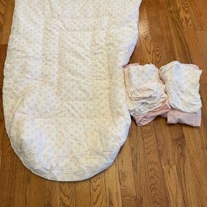 Pink polka dot 100% Cotton toddler bedding set